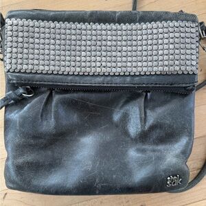 The Sak Black Crossbody Bag with Silver Studs